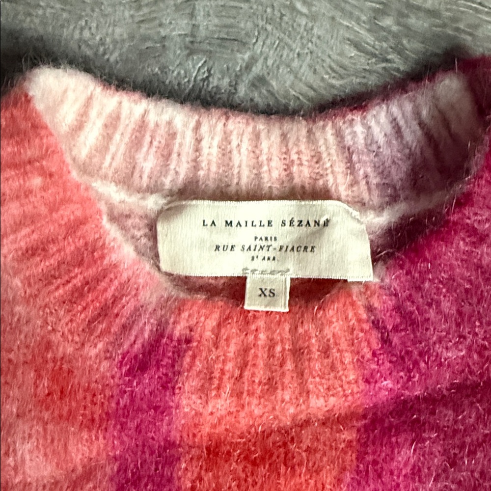 Sezane Pink & Coral Crewneck Sweater - Picture 8 of 9